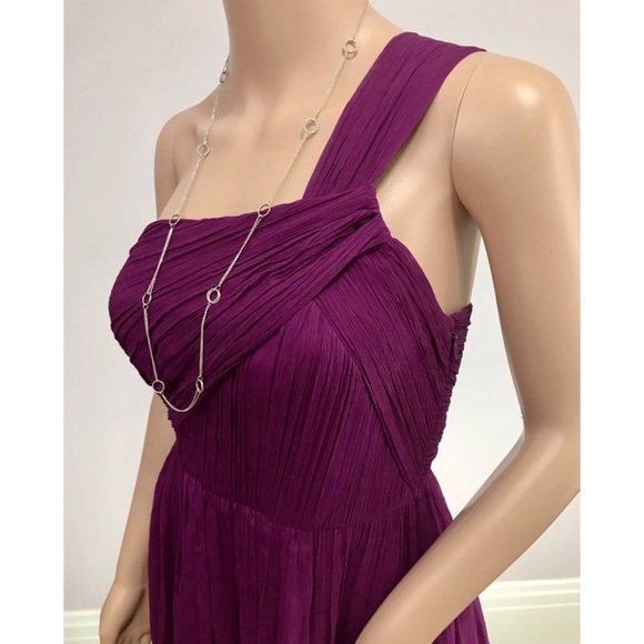 J CREW Magenta Silk Chiffon One Shoulder Dress - Picture 4 of 4